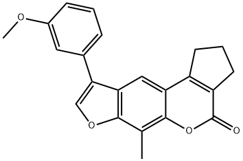 9-(3-methoxyphenyl)-6-methyl-2,3-dihydrocyclopenta[c]furo[3,2-g]chromen-4(1H)-one Structure