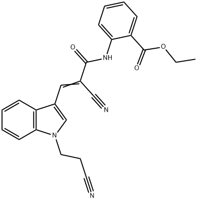 ethyl 2-({2-cyano-3-[1-(2-cyanoethyl)-1H-indol-3-yl]acryloyl}amino)benzoate Structure