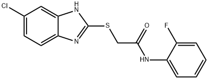 2-[(5-chloro-1H-benzimidazol-2-yl)sulfanyl]-N-(2-fluorophenyl)acetamide Structure