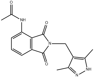 N-(2-((3,5-Dimethyl-1H-pyrazol-4-yl)methyl)-1,3-dioxoisoindolin-4-yl)acetamide 구조식 이미지