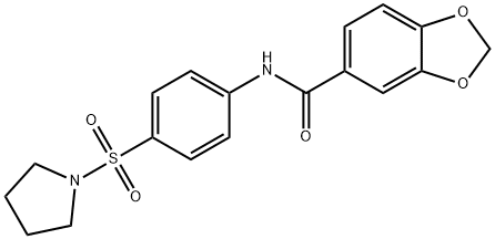 N-[4-(pyrrolidin-1-ylsulfonyl)phenyl]-1,3-benzodioxole-5-carboxamide Structure
