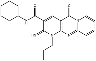 N-cyclohexyl-2-imino-5-oxo-1-propyl-1,5-dihydro-2H-dipyrido[1,2-a:2,3-d]pyrimidine-3-carboxamide 구조식 이미지