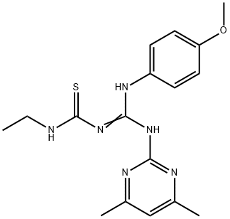 1-{(Z)-[(4,6-dimethylpyrimidin-2-yl)amino][(4-methoxyphenyl)amino]methylidene}-3-ethylthiourea Structure