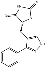 (5Z)-5-[(3-phenyl-1H-pyrazol-4-yl)methylidene]-2-thioxo-1,3-thiazolidin-4-one Structure