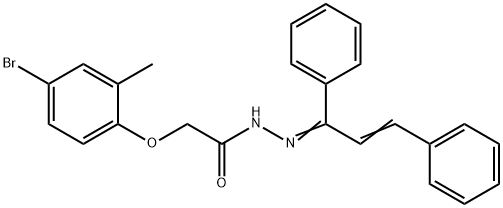 2-(4-bromo-2-methylphenoxy)-N'-(1,3-diphenyl-2-propen-1-ylidene)acetohydrazide Structure