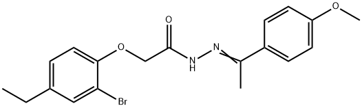 2-(2-bromo-4-ethylphenoxy)-N'-[(1E)-1-(4-methoxyphenyl)ethylidene]acetohydrazide Structure