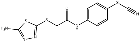 4-({[(5-amino-1,3,4-thiadiazol-2-yl)sulfanyl]acetyl}amino)phenyl thiocyanate Structure