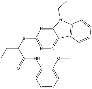 2-(5-ethyl-5H-[1,2,4]triazino[5,6-b]indol-3-ylthio)-N-(2-methoxyphenyl)butanamide Structure