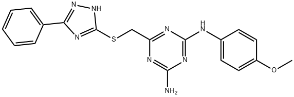 N-(4-methoxyphenyl)-6-{[(5-phenyl-4H-1,2,4-triazol-3-yl)sulfanyl]methyl}-1,3,5-triazine-2,4-diamine Structure