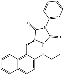 (5Z)-5-[(2-ethoxynaphthalen-1-yl)methylidene]-3-phenylimidazolidine-2,4-dione Structure