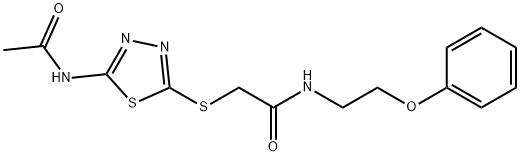 2-{[5-(acetylamino)-1,3,4-thiadiazol-2-yl]sulfanyl}-N-(2-phenoxyethyl)acetamide Structure