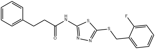 N-{5-[(2-fluorobenzyl)sulfanyl]-1,3,4-thiadiazol-2-yl}-3-phenylpropanamide Structure