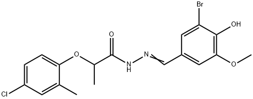 (E)-N'-(3-bromo-4-hydroxy-5-methoxybenzylidene)-2-(4-chloro-2-methylphenoxy)propanehydrazide Structure