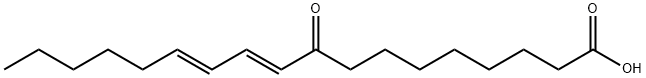 9-옥소-10(E),12(E)-옥타데카디엔산 구조식 이미지