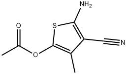 5-amino-4-cyano-3-methylthiophen-2-yl acetate 구조식 이미지