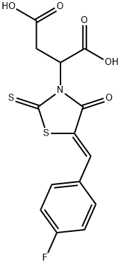 2-[(5Z)-5-(4-fluorobenzylidene)-4-oxo-2-thioxo-1,3-thiazolidin-3-yl]butanedioic acid Structure