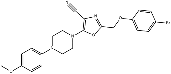 2-[(4-bromophenoxy)methyl]-5-[4-(4-methoxyphenyl)piperazin-1-yl]-1,3-oxazole-4-carbonitrile Structure