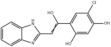 4-[(Z)-2-(1H-benzimidazol-2-yl)-1-hydroxyethenyl]-6-chlorobenzene-1,3-diol Structure