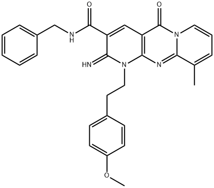 N-benzyl-2-imino-1-[2-(4-methoxyphenyl)ethyl]-10-methyl-5-oxo-1,5-dihydro-2H-dipyrido[1,2-a:2',3'-d]pyrimidine-3-carboxamide Structure