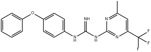 1-[4-methyl-6-(trifluoromethyl)pyrimidin-2-yl]-3-(4-phenoxyphenyl)guanidine 구조식 이미지