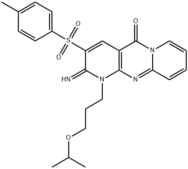 2-imino-1-(3-isopropoxypropyl)-3-[(4-methylphenyl)sulfonyl]-1,2-dihydro-5H-dipyrido[1,2-a:2,3-d]pyrimidin-5-one Structure