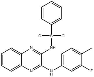 N-[3-(3-fluoro-4-methylanilino)-2-quinoxalinyl]benzenesulfonamide Structure