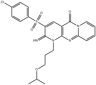 3-[(4-chlorophenyl)sulfonyl]-2-imino-1-(3-isopropoxypropyl)-1,2-dihydro-5H-dipyrido[1,2-a:2,3-d]pyrimidin-5-one Structure