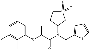 2-(2,3-dimethylphenoxy)-N-(1,1-dioxidotetrahydrothiophen-3-yl)-N-(thiophen-2-ylmethyl)propanamide Structure