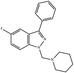 5-Fluoro-3-phenyl-1-(piperidin-1-ylmethyl)-1H-indazole Structure
