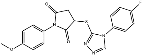 3-{[1-(4-fluorophenyl)-1H-tetrazol-5-yl]sulfanyl}-1-(4-methoxyphenyl)pyrrolidine-2,5-dione Structure