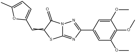 (5Z)-5-[(5-methylfuran-2-yl)methylidene]-2-(3,4,5-trimethoxyphenyl)[1,3]thiazolo[3,2-b][1,2,4]triazol-6(5H)-one Structure