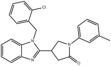 4-[1-(2-chlorobenzyl)-1H-benzimidazol-2-yl]-1-(3-methylphenyl)pyrrolidin-2-one 구조식 이미지