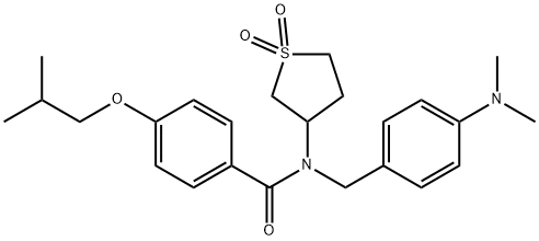 N-[4-(dimethylamino)benzyl]-N-(1,1-dioxidotetrahydro-3-thienyl)-4-isobutoxybenzamide Structure