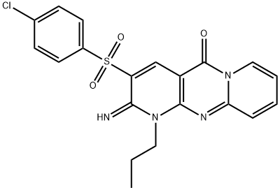 3-[(4-chlorophenyl)sulfonyl]-2-imino-1-propyl-1,2-dihydro-5H-dipyrido[1,2-a:2',3'-d]pyrimidin-5-one Structure