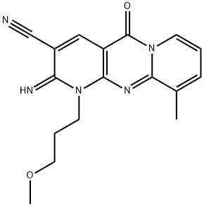 2-imino-1-(3-methoxypropyl)-10-methyl-5-oxo-1,5-dihydro-2H-dipyrido[1,2-a:2,3-d]pyrimidine-3-carbonitrile 구조식 이미지