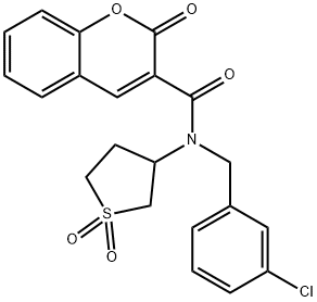 N-(3-chlorobenzyl)-N-(1,1-dioxidotetrahydrothiophen-3-yl)-2-oxo-2H-chromene-3-carboxamide Structure