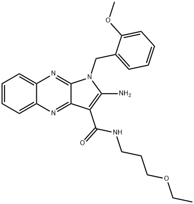 2-amino-N-(3-ethoxypropyl)-1-(2-methoxybenzyl)-1H-pyrrolo[2,3-b]quinoxaline-3-carboxamide Structure