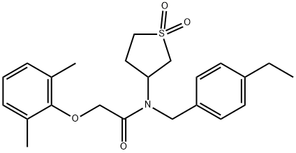 2-(2,6-dimethylphenoxy)-N-(1,1-dioxidotetrahydrothiophen-3-yl)-N-(4-ethylbenzyl)acetamide 구조식 이미지