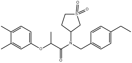 2-(3,4-dimethylphenoxy)-N-(1,1-dioxidotetrahydro-3-thienyl)-N-(4-ethylbenzyl)propanamide Structure