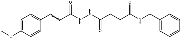 N-benzyl-4-{2-[3-(4-methoxyphenyl)acryloyl]hydrazino}-4-oxobutanamide 구조식 이미지