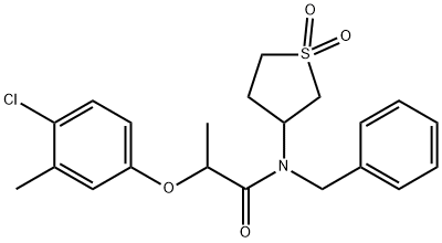 N-benzyl-2-(4-chloro-3-methylphenoxy)-N-(1,1-dioxidotetrahydrothiophen-3-yl)propanamide Structure