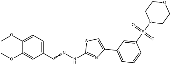 4-[(3-{2-[(2E)-2-(3,4-dimethoxybenzylidene)hydrazinyl]-1,3-thiazol-4-yl}phenyl)sulfonyl]morpholine Structure
