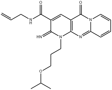 N-allyl-2-imino-1-(3-isopropoxypropyl)-5-oxo-1,5-dihydro-2H-dipyrido[1,2-a:2,3-d]pyrimidine-3-carboxamide Structure