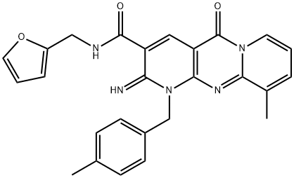 N-(2-furylmethyl)-2-imino-10-methyl-1-(4-methylbenzyl)-5-oxo-1,5-dihydro-2H-dipyrido[1,2-a:2,3-d]pyrimidine-3-carboxamide Structure