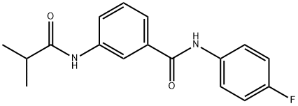 N-(4-fluorophenyl)-3-[(2-methylpropanoyl)amino]benzamide 구조식 이미지