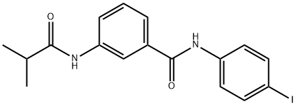 N-(4-iodophenyl)-3-[(2-methylpropanoyl)amino]benzamide 구조식 이미지