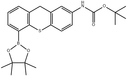 tert-butyl 5-(4,4,5,5-tetramethyl-1,3,2-dioxaborolan-2-yl)-9H-thioxanthen-2-ylcarbamate 구조식 이미지