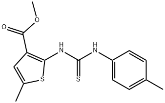 methyl 5-methyl-2-(3-(p-tolyl)thioureido)thiophene-3-carboxylate 구조식 이미지