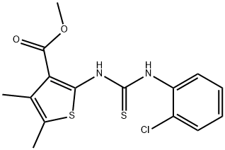 methyl 2-(3-(2-chlorophenyl)thioureido)-4,5-dimethylthiophene-3-carboxylate 구조식 이미지