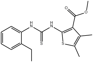 methyl 2-(3-(2-ethylphenyl)thioureido)-4,5-dimethylthiophene-3-carboxylate 구조식 이미지
